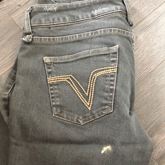 Volcom distressed long grey denim shorts sZ7 - Picture 4 of 5